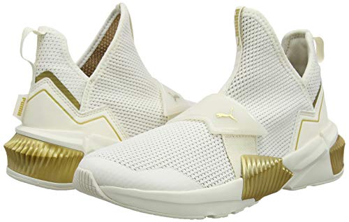 PUMA Provoke XT Mid WNS, Zapatillas de Gimnasio Mujer, Blanco (Whisper White Team Gold), 40 EU