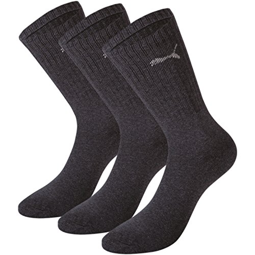 Puma Sport 3P, Calcetines de Deporte Para Hombre, Pack de 3, Gris (Antracita), 43-46