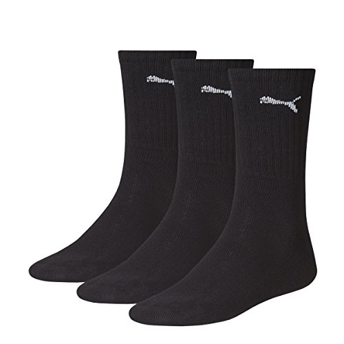 Puma Sports Socks - Calcetines de deporte para hombre, color negro, talla 39-42, 3 unidades