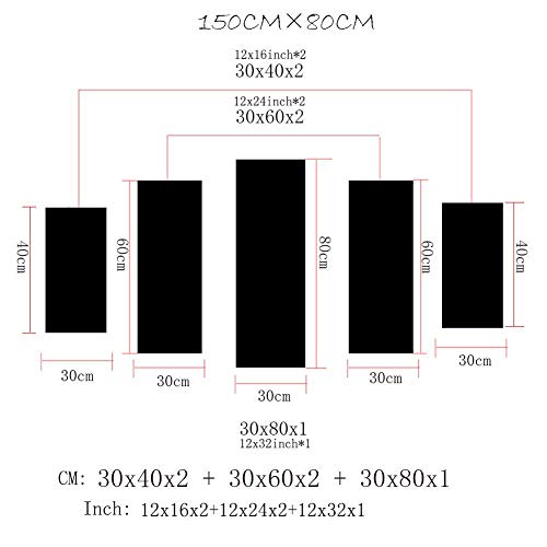 QQQAA Cuadro sobre Lienzo - 5 Piezas - Pico Mckinley - Impresión en Lienzo - Talla: 150 x 80 cm - Decoracion de Pared - Listo para Colgar - en un Marco