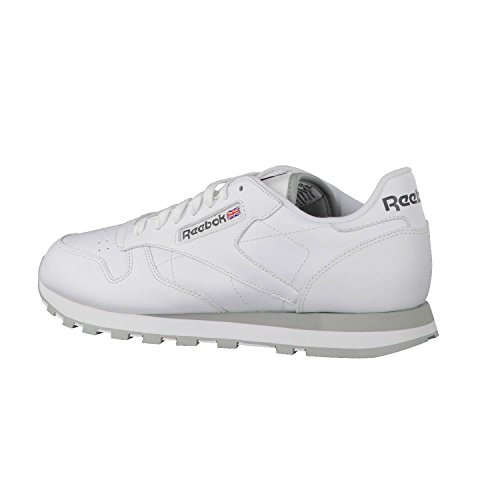 Reebok Classic Leather - Zapatillas de cuero para hombre, color blanco (int-white / lt. grey), talla 41