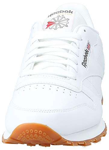 Reebok Classic Leather - Zapatillas de cuero para hombre, color blanco (white / gum 2), talla 45