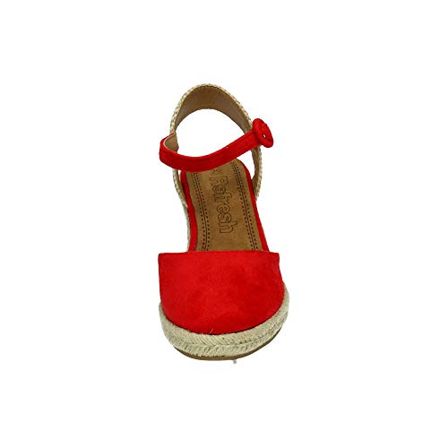 REFRESH 69569 Zapatilla con CUÑA Mujer Alpargatas Rojo 38