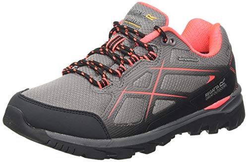 Regatta kota Low II' Waterproof Hiking Boots, Zapatillas de Senderismo Mujer, Gris (Rock Grey/Fiery Coral My3), 39 EU