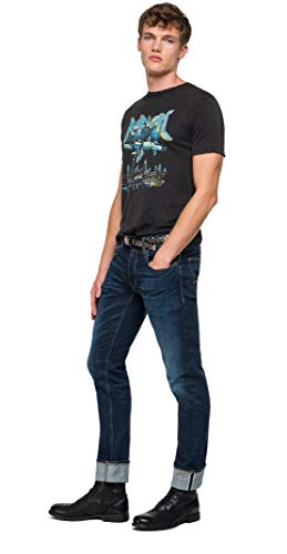 REPLAY M3048 .000.22658m Camiseta, Negro (Blackboard 99), Small para Hombre