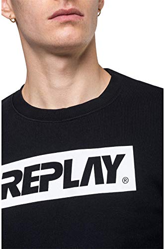 REPLAY M3914 .000.21842 Sudadera, Negro (Black 98), Medium para Hombre