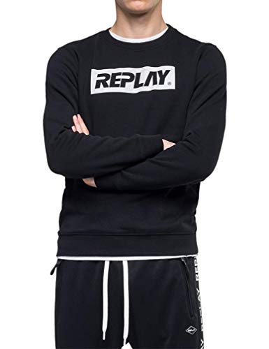 REPLAY M3914 .000.21842 Sudadera, Negro (Black 98), Medium para Hombre