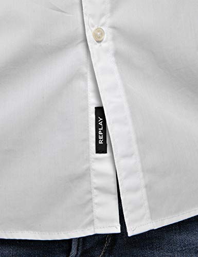 REPLAY M4948a.000.83214 Camisa, Blanco (White 1), Small para Hombre