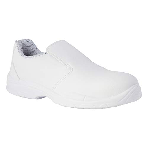 REPOSA Nurse Zapatos de Trabajo, Zapatos de Trabajo Cerrados Tipo mocasín con Puntera, Parte Superior de Microfibra Transpirable, Zapatos Sanitarios con Plantilla anatómica, Suela de PU