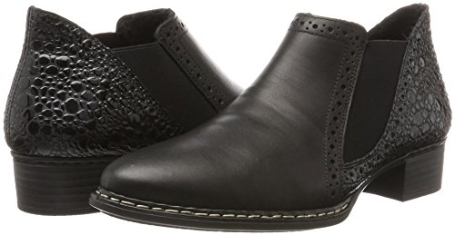 Rieker 53652, Botas Chelsea Mujer, Negro (Nero/Granit), 40 EU