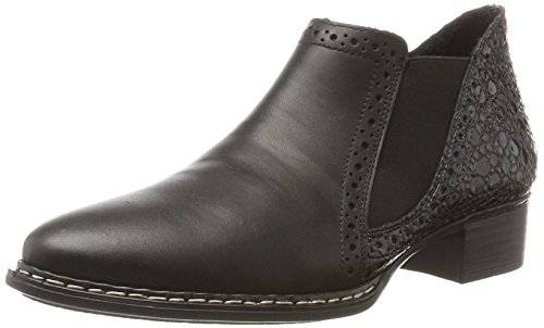 Rieker 53652, Botas Chelsea Mujer, Negro (Nero/Granit), 40 EU