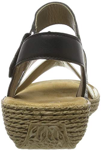 Rieker 658l8-80, Sandalias Punta Cerrada Mujer, Blanco (Weiss-Silber/Altsilber/Schwarz 80), 40 EU