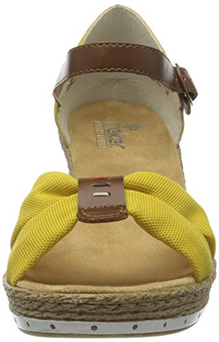 Rieker Frühjahr/Sommer 60467, Sandalias Punta Cerrada Mujer, Amarillo (Yellow/Amaretto/Gelb 69), 42 EU