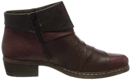 Rieker Herbst/Winter, Botines Mujer, Rojo (Bordeaux/Havanna/Vino 35), 36 EU