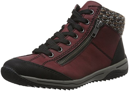 Rieker L5223, Zapatillas Altas Mujer, Rojo (Schwarz/Vino/Terra), 40 EU