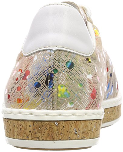 Rieker M85b8, Zapatos de Cordones Derby Mujer, Multicolor (Ginger-Multi/Weiss), 36 EU