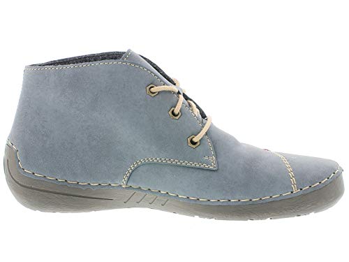 Rieker Mujer Botines 52540, señora Botas Chukka, Botas,Chukka Boot,Medias Botas,botín de Encaje,Cordones,Forrado,Invierno,Jeans/Wine,37 EU / 4 UK