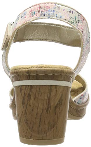 Rieker V4589-90, Sandalias con Plataforma Mujer, Multicolor (Nude-Multi/Altrosa 90), 40 EU