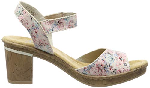 Rieker V4589-90, Sandalias con Plataforma Mujer, Multicolor (Nude-Multi/Altrosa 90), 40 EU