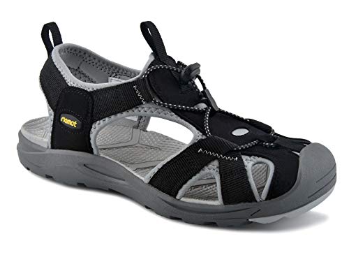 riemot Sandalias de Senderismo para Mjuer, Sandalias Deportivas de Verano al Aire Libre Antideslizantes Zapatos Trekking Casuales, para Caminar, Playa, Viajar, Deportes de Agua, Negro 39 EU