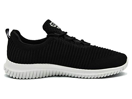 riemot Zapatillas Deportivas para Hombre, Zapatos para Correr Deporte al Aire Libre Running Fitness Gimnasio Súper Ligeras y Transpirables Sneakers Calzado Casual, M - Negro EU 45