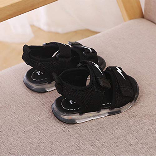 riou Unisex Niños Sandalias Verano relámpago LED luz Deportes Playa Zapatos Sandalias Ligero y cómodo Linda de Dibujos Animados Playa Sandalias Velcro 21-30