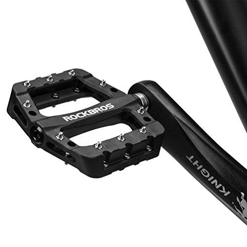 ROCKBROS Pedales de Bicicleta de Nylon Antideslizante Ligeros con Rodamiento Sellado Plataforma para Bicis MTB Bici de Carretera