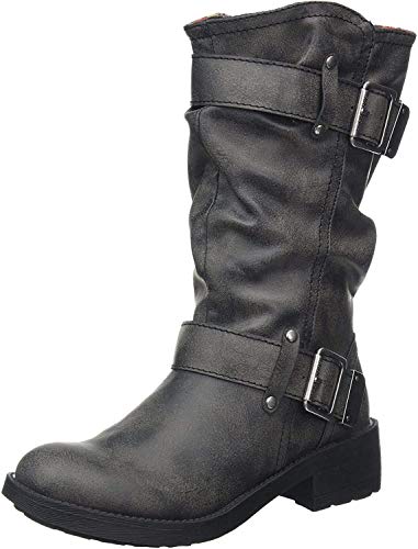 Rocket Dog Trumble, Botas de Motorista Mujer, Negro-Schwarz (Black AG7), 40 EU