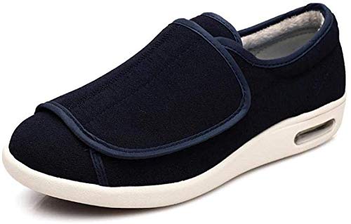 RSVT Zapatillas DiabéTicas Ajustables,Deslizadores Anchos de la Espuma de la Memoria, Zapatos de Las Mujeres del Invierno para el Hallux valgus-37_Azul