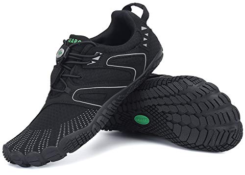 SAGUARO Hombre Mujer Zapatillas de Training Yoga Entrenamiento Gym Interior Transpirables Zapatos Correr Barefoot Resistentes Comodas Zapatos Gimnasio Asfalto Playa Agua Exterior(059 Negro, 39 EU)