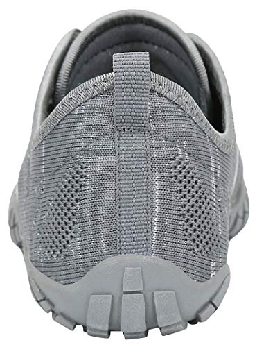 SAGUARO Hombre Mujer Zapatos Minimalistas Comodas Respirable Zapatillas de Trail Running Ligeras Calzado Barefoot Antideslizante para Gimnasio Fitness Senderismo Montaña, Gris 45 EU