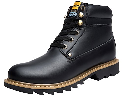 Salabobo QYY-118 - Botas de trabajo para hombre, de piel, cómodas, cálidas, de lana alta, color negro, talla 36