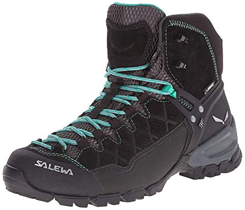 Salewa WS Alp Trainer Mid Gore-TEX, Botas de Senderismo Mujer, Negro (Black Out/Agata), 38.5 EU