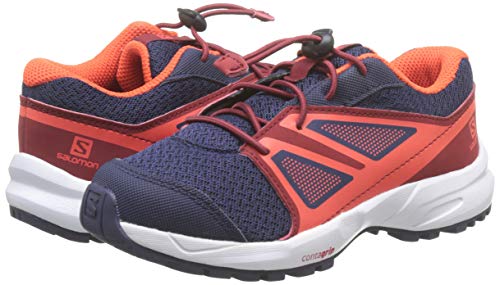 Salomon Sense K, Zapatillas de Senderismo, Azul/Naranja (Evening Blue/Red Dahlia/Cherry Tomato), 27 EU