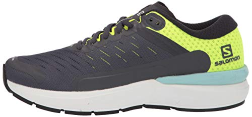 Salomon, Sonic 3 Confidence - Tenis de correr para hombre, negro (Ébano/Blanco/Amarillo Seguridad), 42.5 EU