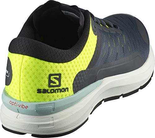 Salomon, Sonic 3 Confidence - Tenis de correr para hombre, negro (Ébano/Blanco/Amarillo Seguridad), 42.5 EU