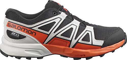 Salomon Speedcross CSWP J, Zapatillas De Trail Running Y Outdoor Actividades Impermeables, Rojo/Negro (Black/Lunar Rock/Cherry Tomato), 33 EU