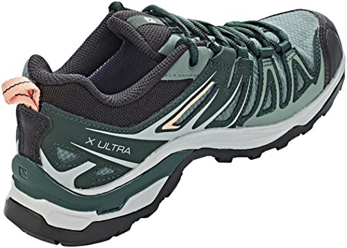 Salomon X Ultra 3 Prime GTX W, Zapatillas de Senderismo Mujer, Verde (Balsam Green/Darkest Spruce/Coral A 000), 36 2/3 EU