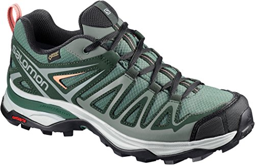 Salomon X Ultra 3 Prime GTX W, Zapatillas de Senderismo Mujer, Verde (Balsam Green/Darkest Spruce/Coral A 000), 36 2/3 EU