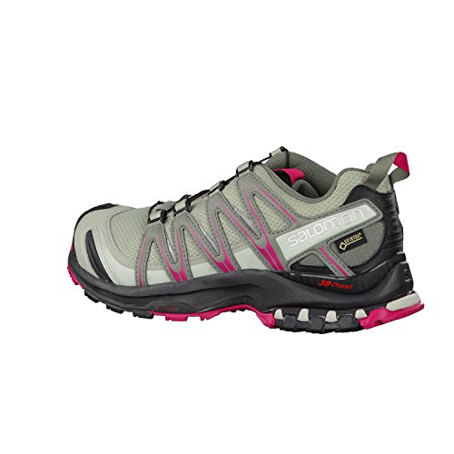 Salomon XA Pro 3D GTX, Calzado de Trail Running, Impermeable Mujer, Gris (Shadow/Black/Sangria), 37 1/3 EU