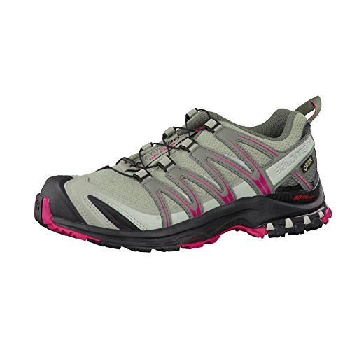 Salomon XA Pro 3D GTX, Calzado de Trail Running, Impermeable Mujer, Gris (Shadow/Black/Sangria), 37 1/3 EU