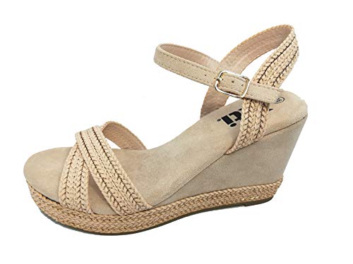 Sandalia CUÑA - Mujer - Nude - xti Footwear - 49075-40