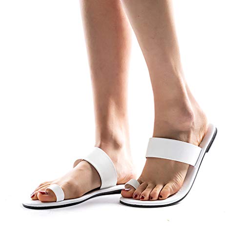 Sandalias Mujer Sandalias Mujer Verano 2019 Sandalias Planas Sandalias de Vestir Playa Chanclas para Mujer Zapatos Sandalias de Punta Abierta Roma Casual Sandalias Fiesta Cómodo vpass