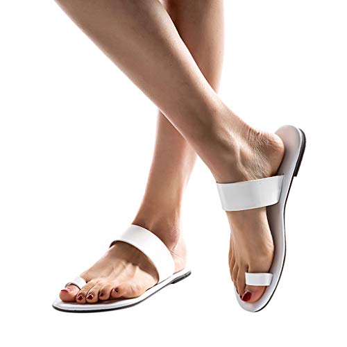 Sandalias Mujer Sandalias Mujer Verano 2019 Sandalias Planas Sandalias de Vestir Playa Chanclas para Mujer Zapatos Sandalias de Punta Abierta Roma Casual Sandalias Fiesta Cómodo vpass