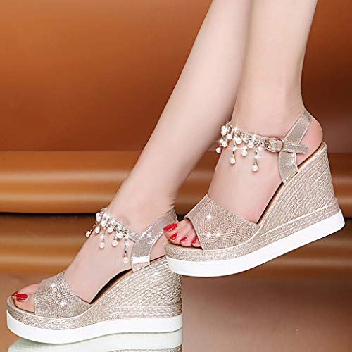 Sandalias Mujer Verano 2019 cuña Bohemias Casuales Zapatillas Hebilla Romanas Flip Flop Mares Playa Gladiador Verano Tacon Planas Zapatos riou