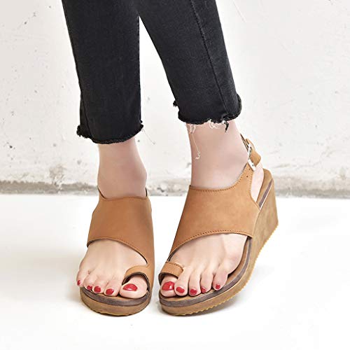 Sandalias Mujer Verano 2019 Zapatos de Plataforma Mujer Cuña Zapatos de Boca de Pescado Playa Zapatillas Sandalias de Punta Abierta Casual Fiesta Roman Tacones Altos Sandalias vpass