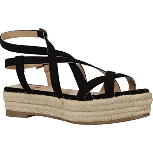 Sandalias Planas Mustang 58965 Tessyna Negras