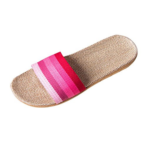 Sandalias y Chancletas Mujer Bohemias Zapatillas Plataforma Antideslizante para Interior y Al Aire libr Verano Sandalias de Punta Abierta Playa Rojo riou