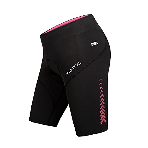 Santic Culote Ciclismo Mujer Corto Culote Bicicleta para Mujer Pantalon Corto Ciclismo con Badana para Mujeres Negro EU S