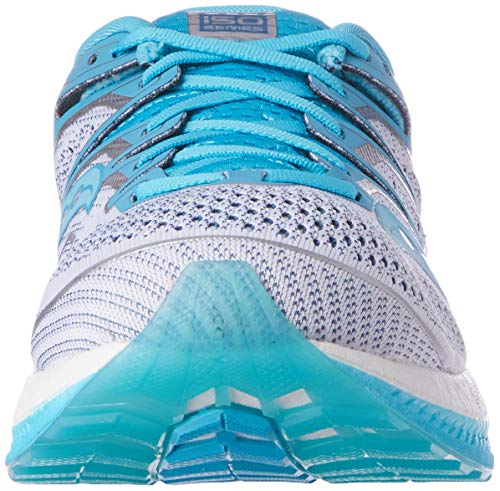 Saucony Triumph ISO 5 Neutralschuh Damen-Weiß, Blau, Zapatillas de Running Calzado Neutro Mujer, White Blue, 37.5 EU